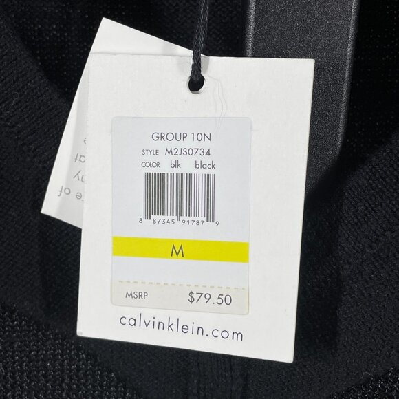 NEW Calvin Klein Sweater Womens Medium black knit chevron preppy casual - Picture 6 of 10